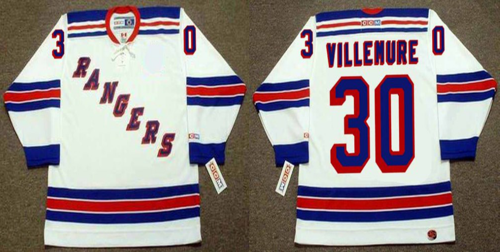 2019 Men New York Rangers 30 Villemure white CCM NHL jerseys